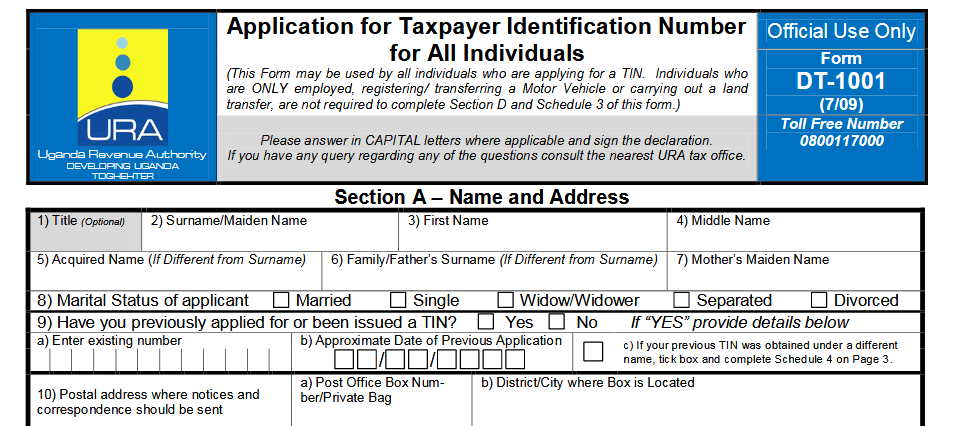 Individual TIN Application Form pdf