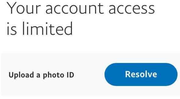 PayPal Account Access Limited