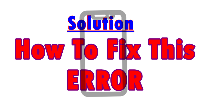 How To Fix This Error