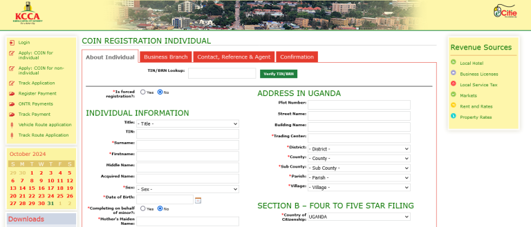 How To Register / Apply For KCCA COIN Online Via eCitie Portal