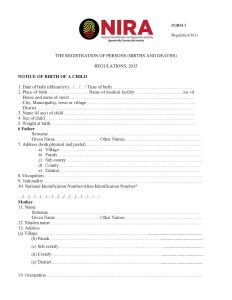 NIRA Birth Certificate Registration Form 3 Download | Thekonsulthub.com