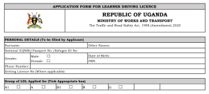 Learners Driving Licence