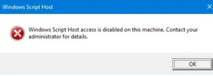 Windows Host Script Access Denied