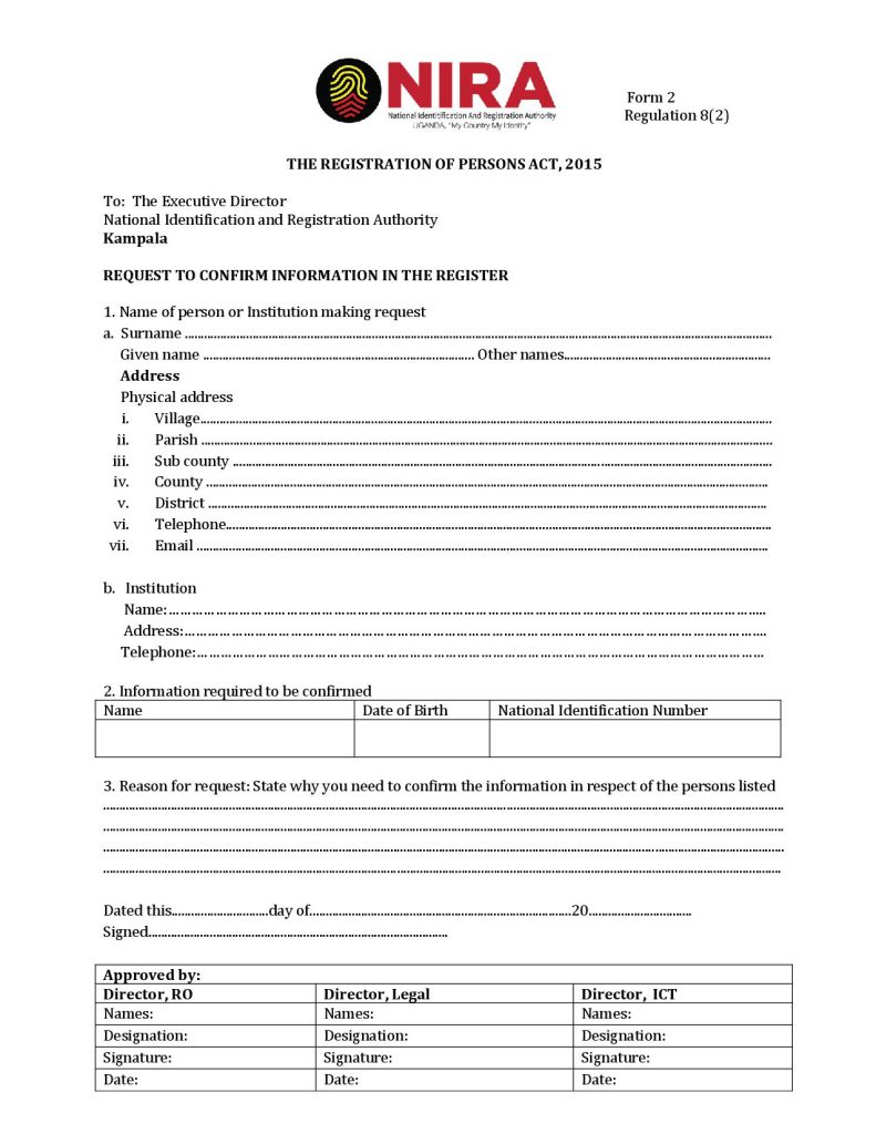 FORM2 NIRA Info confirmation