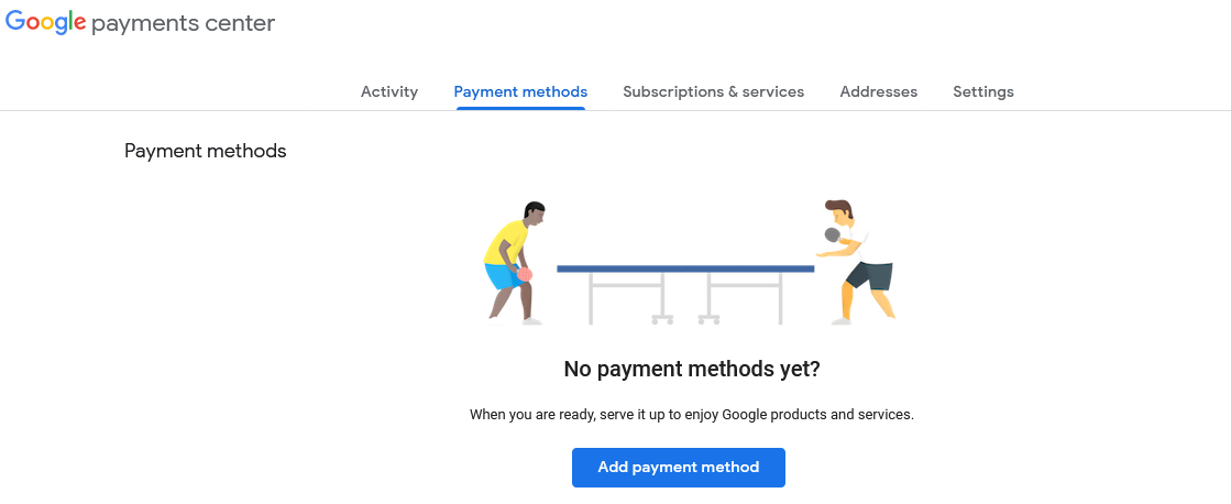 Google payment center