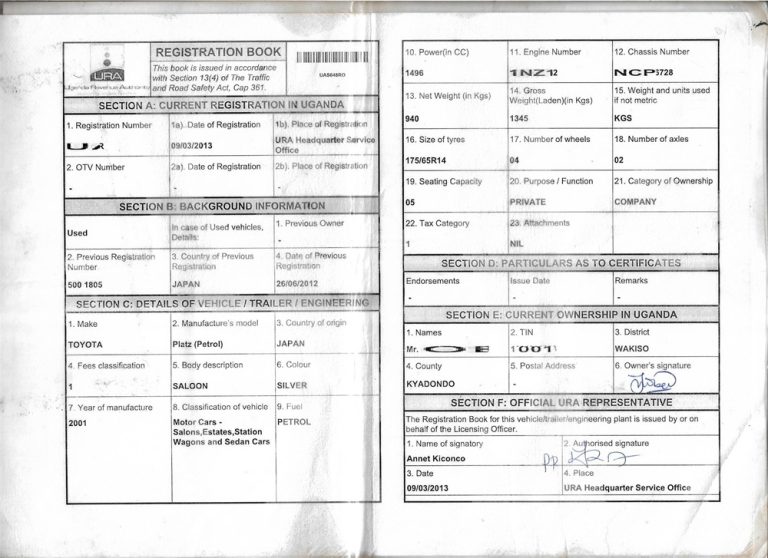 How To Process A Duplicate Motor Logbook in Uganda (Not As Owner in Logbook)