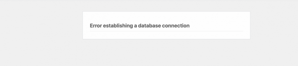 Error Establishing A Database Connection
