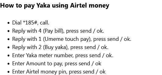 How to Buy Yaka Using Mobile Money