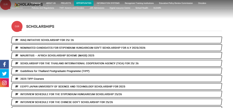 2025 Scholarships In Uganda Ministry Of Education