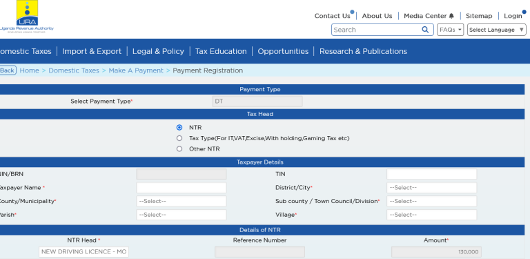 How To Generate URA PRN (Payment Registration Number)