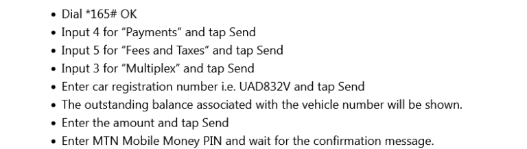 How to Check and Pay Multiplex Parking Fees Using Airtel & MTN Mobile Money