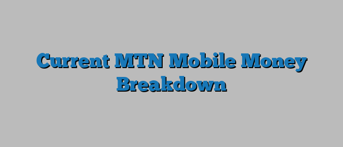 Current MTN Mobile Money Breakdown
