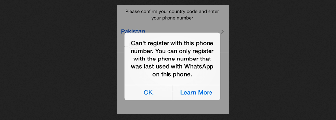 Whatsapp Can’t Register With This Phone Number